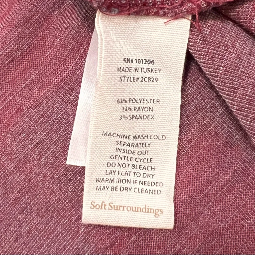 Soft Surroundings Red Gray Plaid Women's Tunic Top Cottagecore Country - Picture 11 of 13